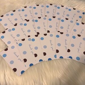 20 Pack of Polka Dot Thank You Cards with Envelopes